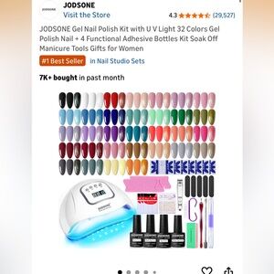 JODSONE Gel Nail Polish Kit with UV lamp- 32 Colors
